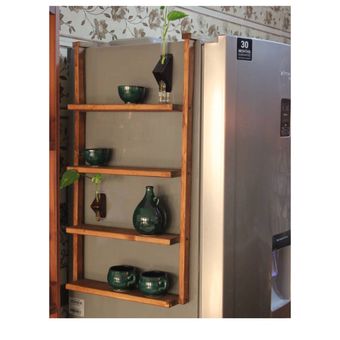 شلف چوبی روستیک آویز یخچالی مدل w1411