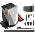 جامپ استارتر و پمپ باد چندکاره GF01 | استارت 800 آمپر، باتری 12400mAh و کمپرسور باد