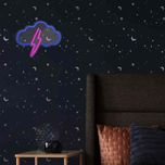 چراغ دیواری نئون دیزاین طرح Cloud-Vs-Lightning_BL*256
