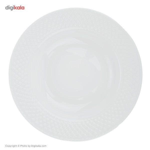 سرویس غذاخوری 28 پارچه چینی زرین ایران سری رادیانس مدل سفید درجه یک