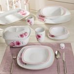 سرویس غذاخوری 98 پارچه چینی زرین ایران سری کواترو مدل رزفلاور درجه عالی