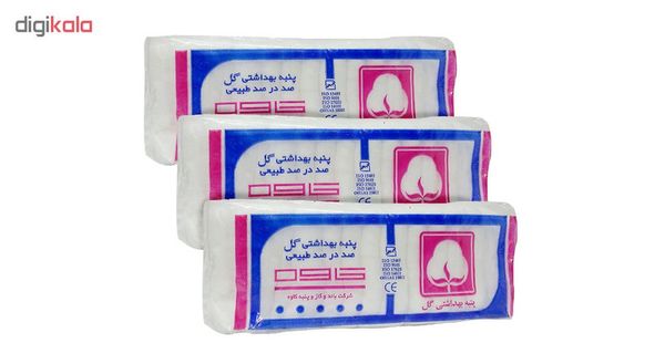 پنبه بهداشتی کاوه مدل گل 3 بسته 50 گرمی