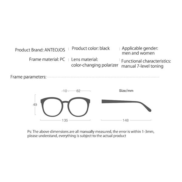 عینک آفتابی مردانه مدل دیجیتالی Adjustable 7 Level