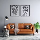 دیوارکوب ماهوت طرح صورت مینیمال زن مجموعه 2 عددی