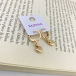 گوشواره زنانه ژوپینگ مدل قلب آویز - طلایی و ضد حساسیت