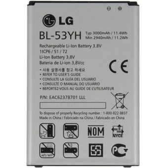 باتری موبایل مدل BL-53YH ظرفیت 3000 میلی آمپر ساعت مناسب برای گوشی ال جی G3