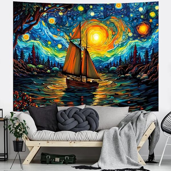 پوستر پارچه ای فیانی مدل بکدراپ شب پرستاره 2 کد F152