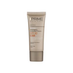 کرم ضد آفتاب بدون رنگ پرایم SPF50 مدل Matex Colorless محافظ UVA ،UVB و +++PA ضد چروک، ضد پیری، مناسب انواع پوست حجم 40 میلی‌لیتر