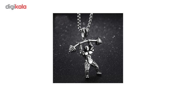 گردنبند طرح وزنه بردار مدل NEC345S0