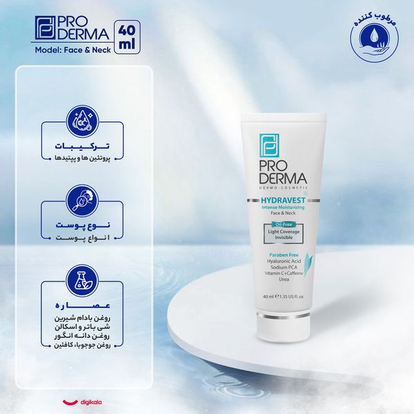 کرم مرطوبکننده پرودرما مدل Face&Neck حجم 40 میلیلیتر