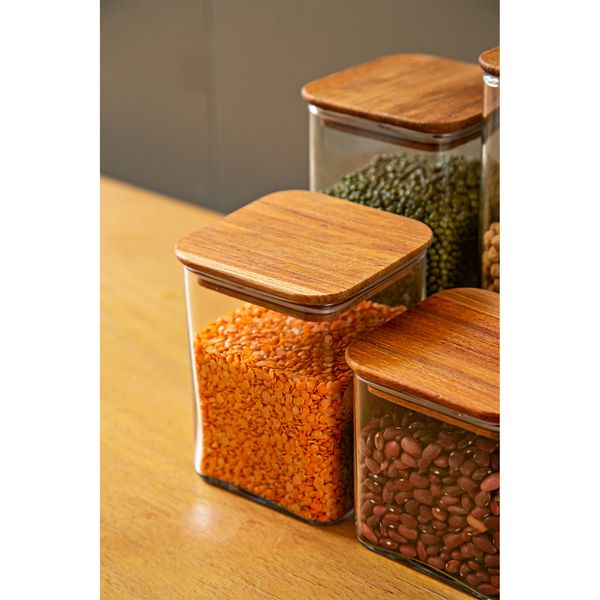 بانکه میس گلس مدل هرا چهارگوش بسته  3 عددی