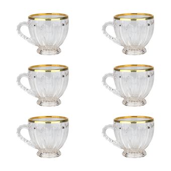 فنجان مجستی مدل جنوا لب طلا بسته 6 عددی