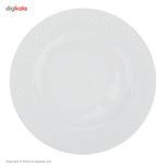 سرویس غذاخوری 28 پارچه چینی زرین ایران سری رادیانس مدل سفید درجه یک