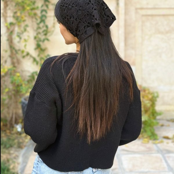 کراپ زنانه آستین بلند شاهو مدل Talynora