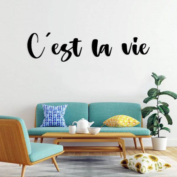 استیکر دیواری طرح cest la vie مجموعه 6 عددی