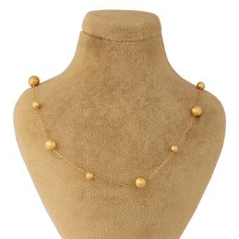 گردنبند طلا 18 عیار زنانه گالری تاج آبادی مدل کلکسیون گوی کد 56