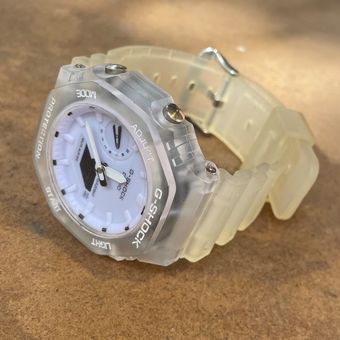 جی شاک پمپی 2100 بند سیلیکونی شفاف سفید