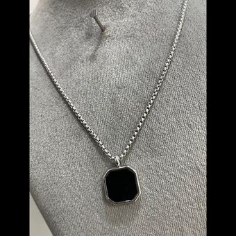 گردنبند پلاک مشکی اونیکس