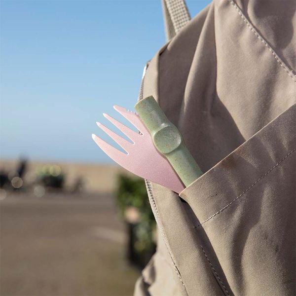 ست چنگال و نی سفری مدل Straw بسته 2 عددی