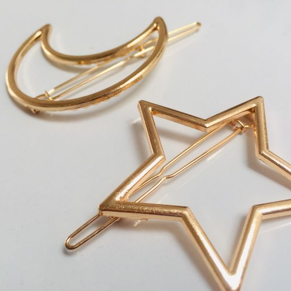 گیره مو زنانه مدل ماه و ستاره بسته 2 عددی*955