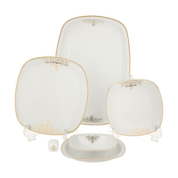 سرویس 28 پارچه چینی زرین ایران سری کواترو مدل مونت کارلو