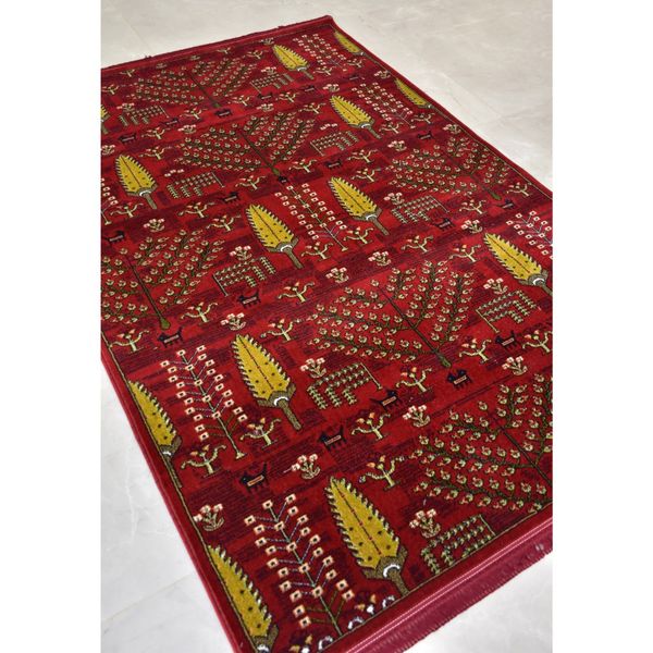 نقشه درخت زندگی _ فرش ماشینی تراکم 1000 رنگ لاکی 4متری BCF