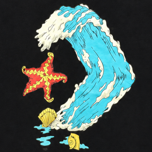 تیشرت کانورس استار اقیانوس مشکی/ Converse-Star Chevron Ocean T-Shirt