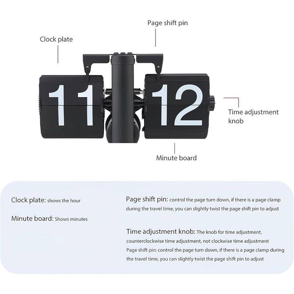 ساعت رومیزی مدل ورقه ای Flip Clock مشکی