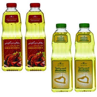 روغن کنجد سرخ کردنی و کنجد و کانولا حلوای عقاب - 870 میلی لیتر بسته 4 عددی