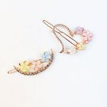 سنجاق مو زنانه طرح بابونه نگین دار مدل قلب و ماه کد 4020 بسته 2 عددی*566