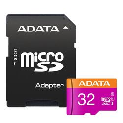 کارت حافظه‌ microSDHC ای دیتا مدل Premier کلاس 10 استاندارد UHS-I U1 سرعت 80MBps ظرفیت 32 گیگابایت به همراه با آداپتور SD*182