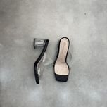 صندل زنانه دیاموند مدل طلقی شیشه ای رنگ مشکی