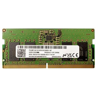 رم لپ تاپ DDR5 تک کاناله 5600B مگاهرتز CL46 میکرون مدل 1RX16 PC5 ظرفیت 8 گیگابایت