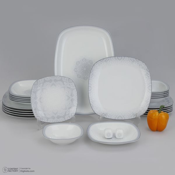 سرویس غذاخوری 73 پارچه 12 نفر چینی زرین ایران مدل کواترو ادلین درجه یک