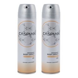 اسپری بدن زنانه کاسپین مدل AURA حجم 150 میلی لیتر مجموعه 2 عددی