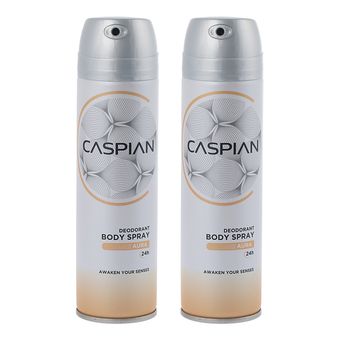 اسپری بدن زنانه کاسپین مدل AURA حجم 150 میلی لیتر مجموعه 2 عددی
