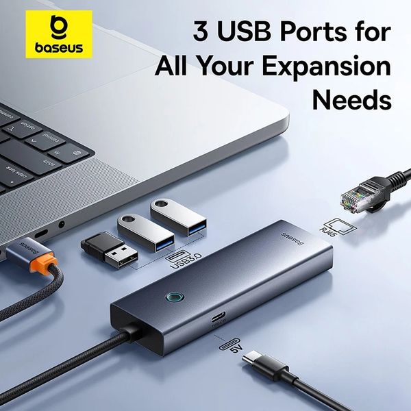هاب 4 پورت USB-C بیسوس مدل BS-OH109 (گارانتی 24 ماهه آونگ)