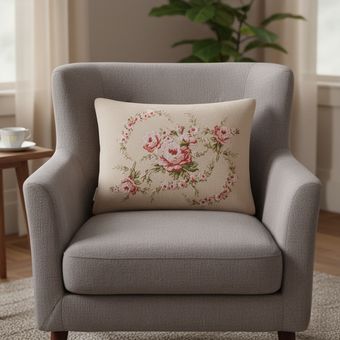 کاور کوسن انگلیش هوم مدل Rose Coquette سایز 35x50 سانتی متر