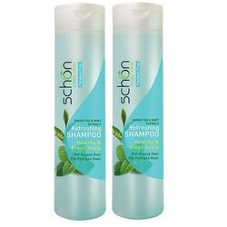شامپو تقویت کننده مو شون مدل green tea and mint حجم 400 میلی لیتر