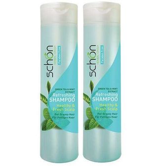 شامپو تقویت کننده مو شون مدل green tea and mint حجم 400 میلی لیتر