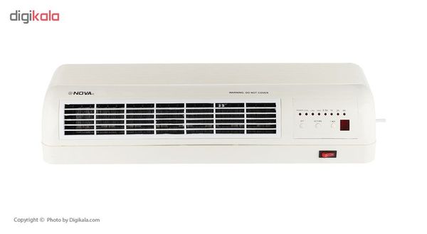 فن هیتر برقی نوا مدل NH-1256WH | بخاری دیواری و رومیزی 2000 وات با ریموت کنترل