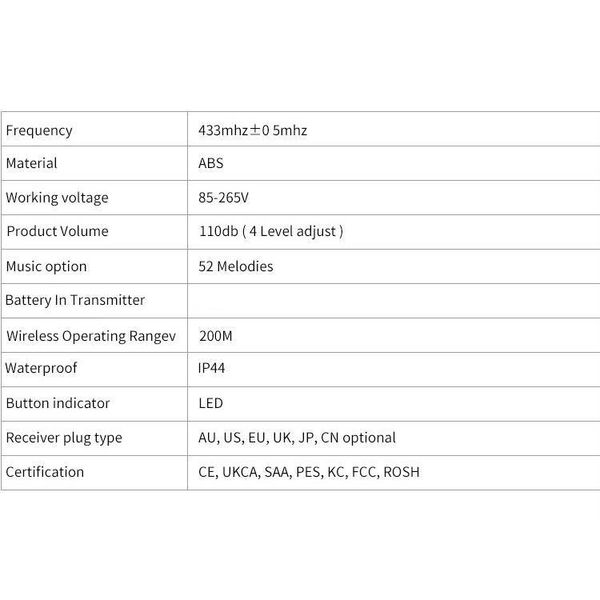 زنگ بی سیم مدل N189-BB