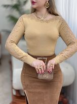 بلوز بافت آستین تور 2231