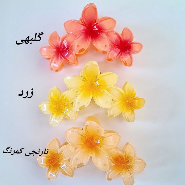 کلیپس مو زنانه مدل سه گل پلومریا کد brg 4235