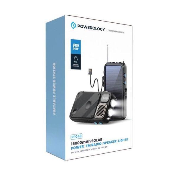 پاوربانک خورشیدی 16000 میلی آمپر پاورولوژی
