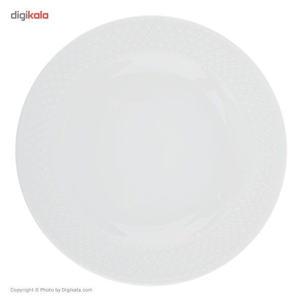 سرویس غذاخوری 28 پارچه چینی زرین ایران سری رادیانس مدل سفید درجه یک