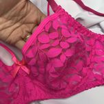 ست شورت و سوتین زنانه ژوبین مدل گیپوری طرح برگ رنگ سرخابی