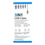 کابل تبدیل USB به micro USB / USB-C / لایتنینگ سمگپرس مدل دیتا پلاس طول یک متر