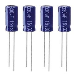 خازن الکترولیت 330 میکروفاراد 16ولت آکسبوم مدل TEC-33116 بسته 4 عددی