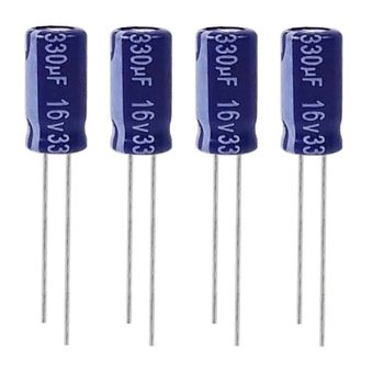 خازن الکترولیت 330 میکروفاراد 16ولت آکسبوم مدل TEC-33116 بسته 4 عددی